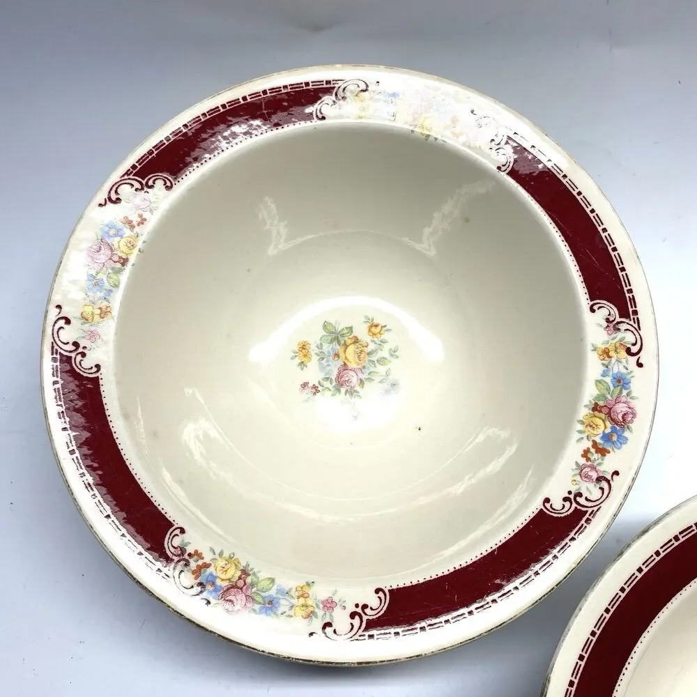 Homer Laughlin Majestic Lot of 3 Rimmed Soup Bowls 9